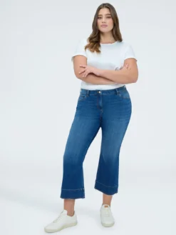 Jeans Kick Flare lavaggio blu effetto washed