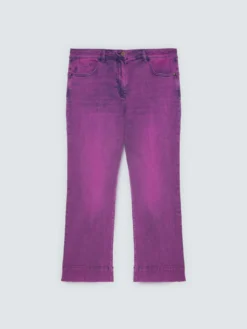 Jeans Kick Flare lavaggio viola délavé