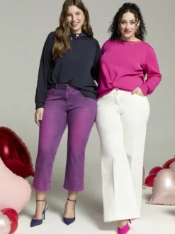 Jeans Kick Flare lavaggio viola délavé