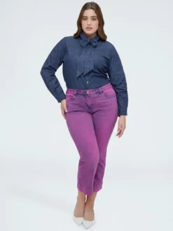 Jeans Kick Flare lavaggio viola délavé