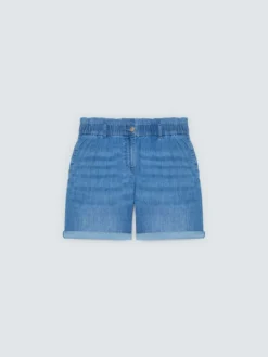 Jeans shorts con vita elasticata
