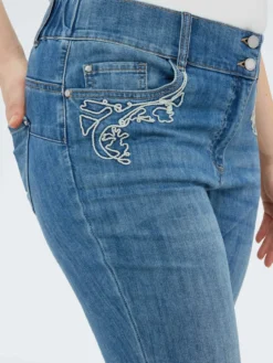 Jeans Skinny con ricamo macramè