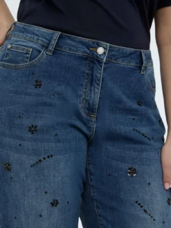 Jeans Straight Leg con applicazioni decorative