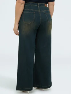 Jeans Wide Leg con applicazioni luminose