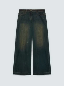 Jeans Wide Leg con applicazioni luminose