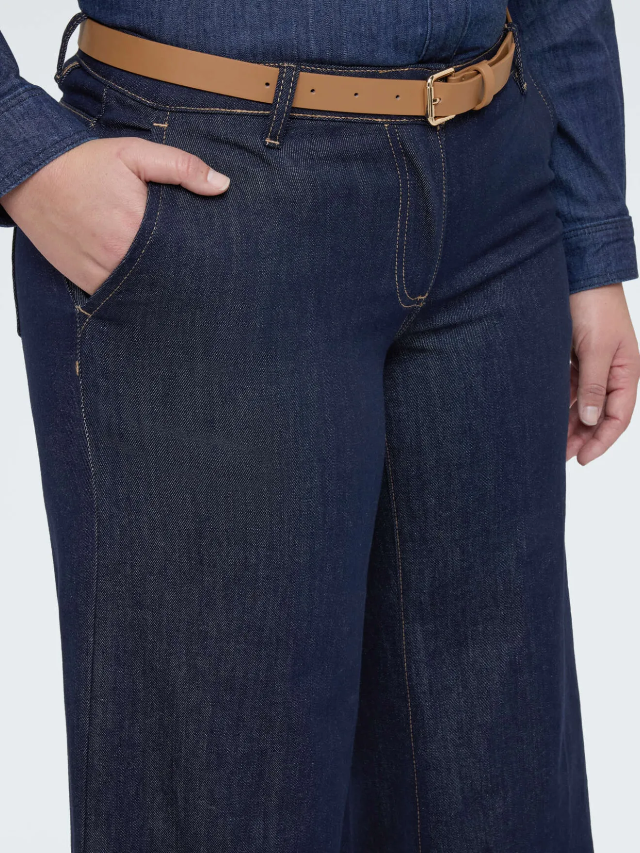Jeans Wide Leg con cintura rimovibile