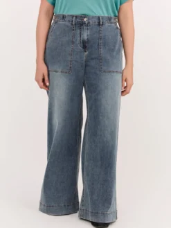 Jeans Wide Leg con maxi tasche