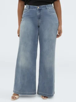 Jeans Wide Leg in denim washed