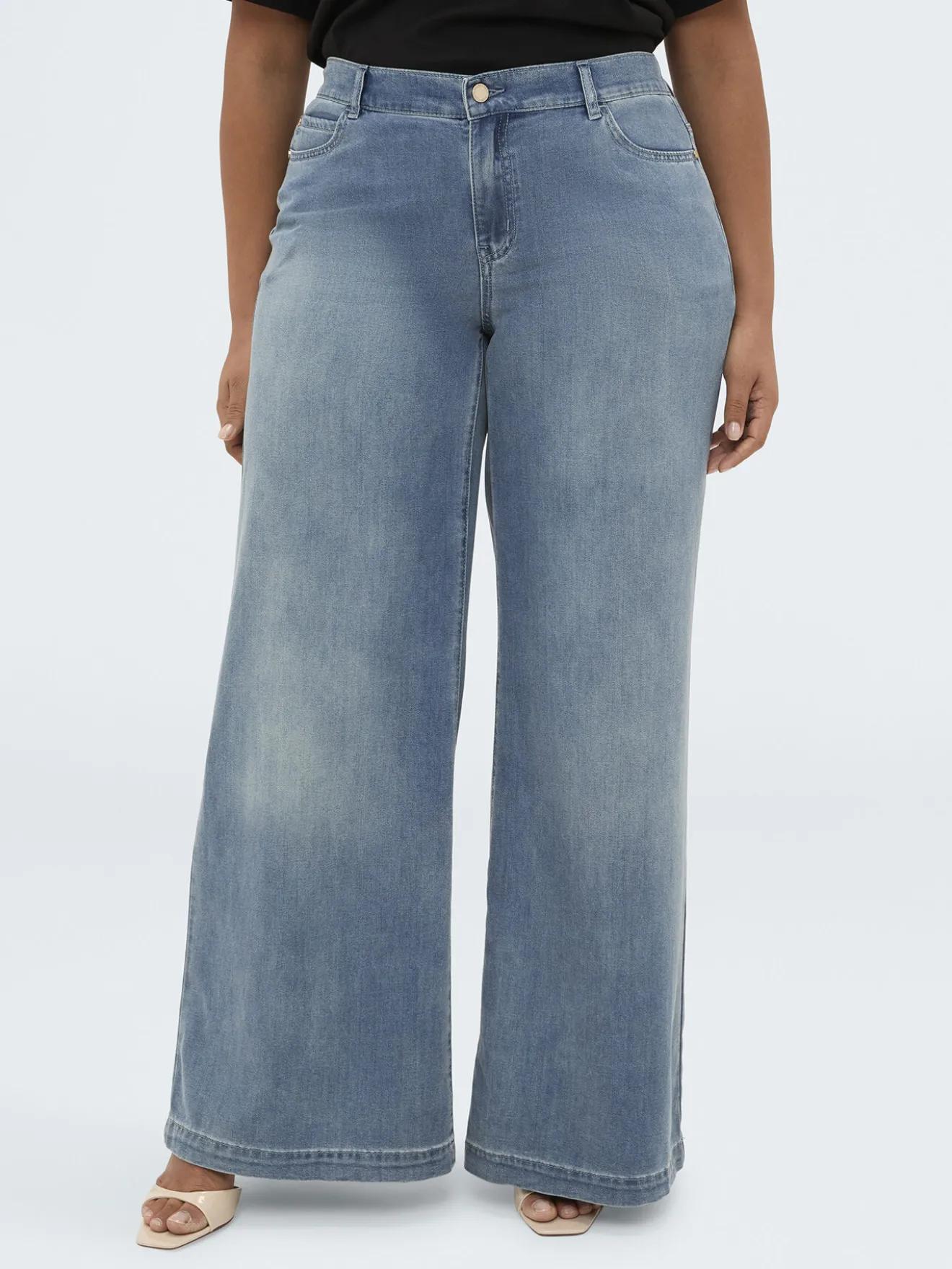 Jeans Wide Leg in denim washed