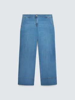 Jeans wide leg in tencel