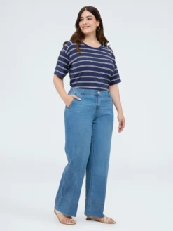 Jeans wide leg in tencel