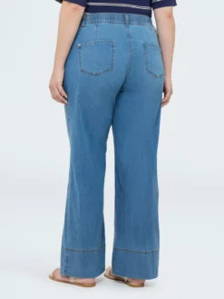 Jeans wide leg in tencel