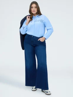 Jeans Wide Leg lavaggio blu