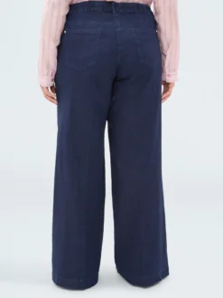 Jeans Wide Leg lavaggio blu navy