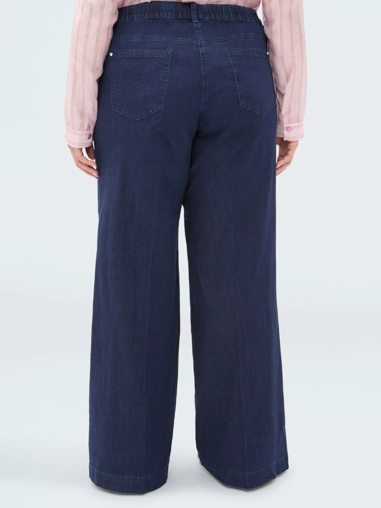 Jeans Wide Leg lavaggio blu navy