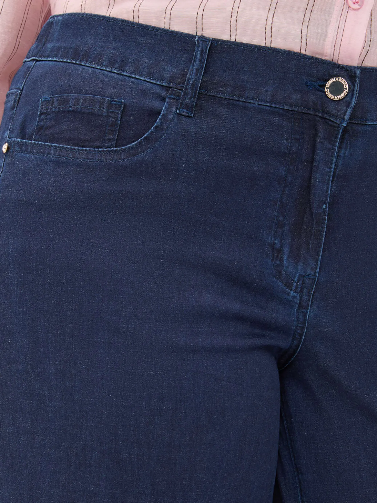 Jeans Wide Leg lavaggio blu navy