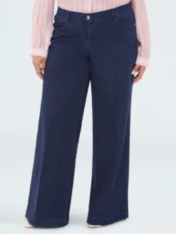 Jeans Wide Leg lavaggio blu navy