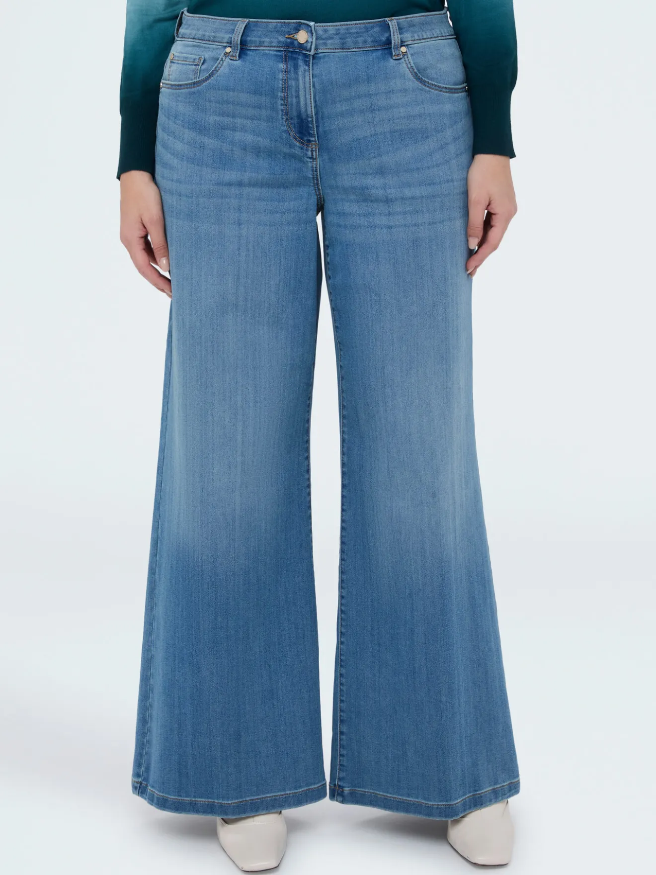 Jeans Wide Leg lavaggio light blue