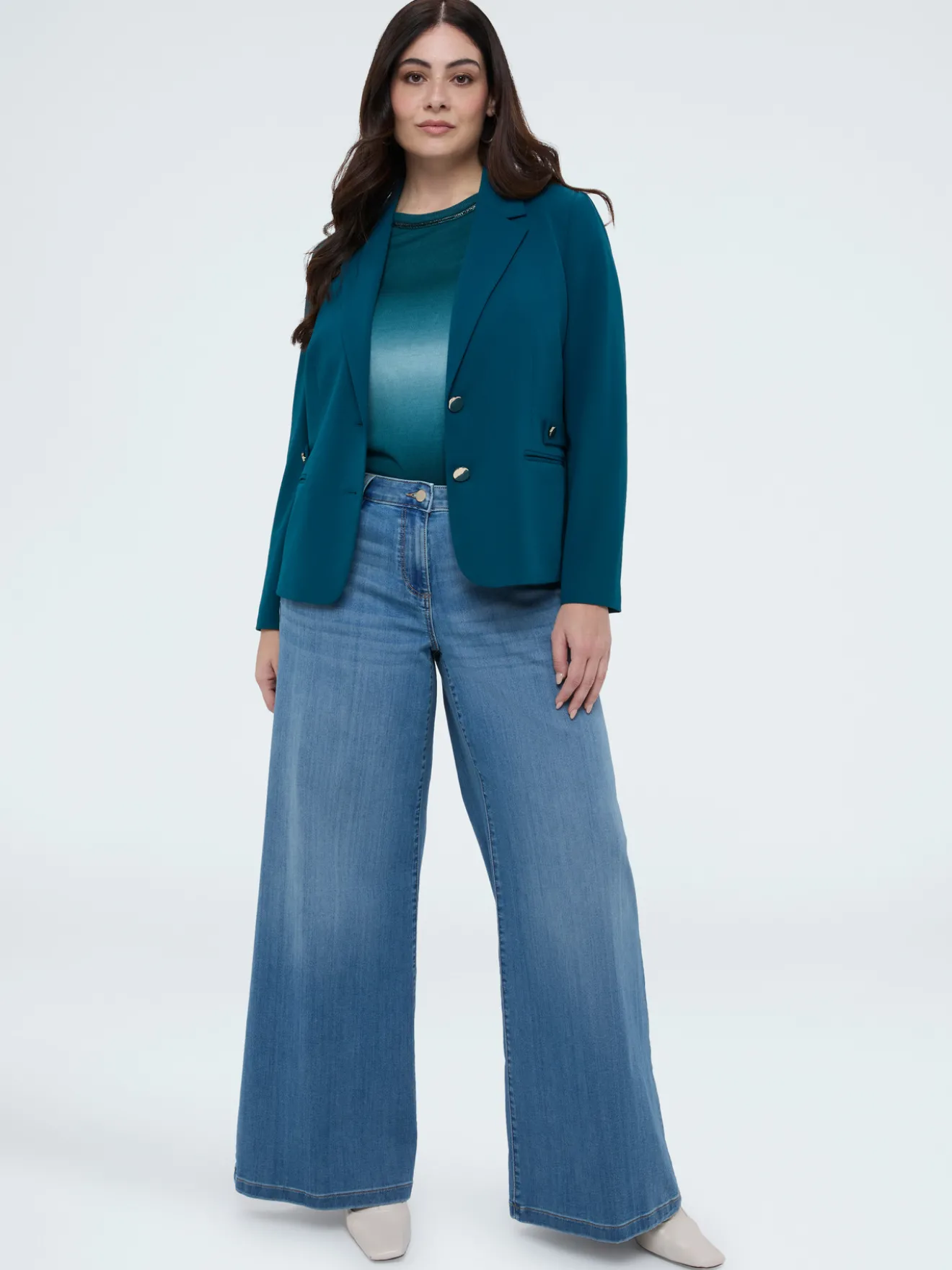 Jeans Wide Leg lavaggio light blue