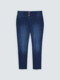 Jeggings dark blue con bottoni decorativi