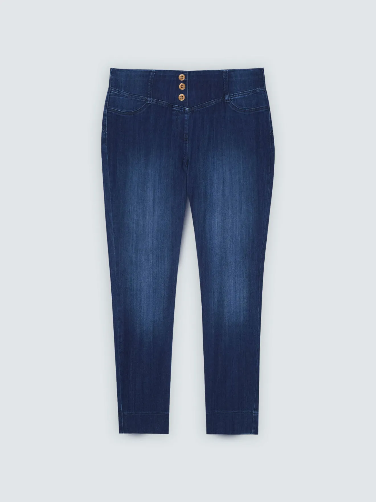 Jeggings dark blue con bottoni decorativi