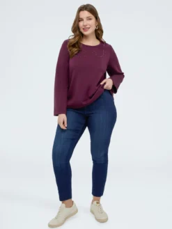 Jeggings dark blue con bottoni decorativi