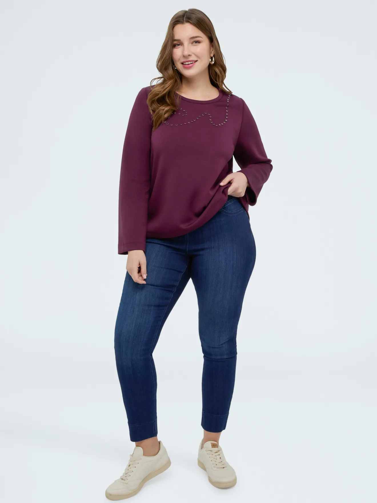 Jeggings dark blue con bottoni decorativi