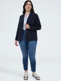 Jeggings in denim con bottoni decorativi