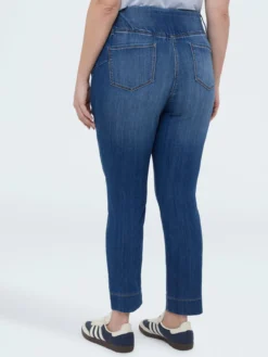 Jeggings in denim con bottoni decorativi