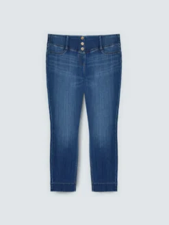 Jeggings in denim con bottoni decorativi
