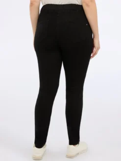 Jeggings total black con vita elasticizzata
