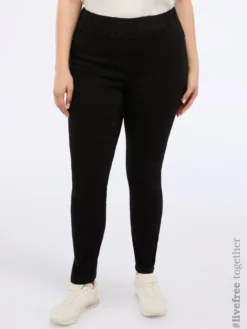 Jeggings total black con vita elasticizzata