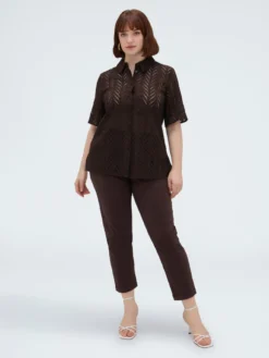 Jogger in tessuto stretch con risvolto