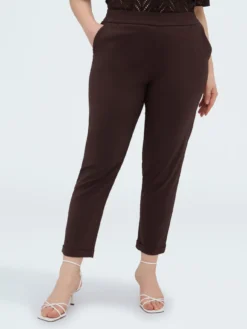 Jogger in tessuto stretch con risvolto