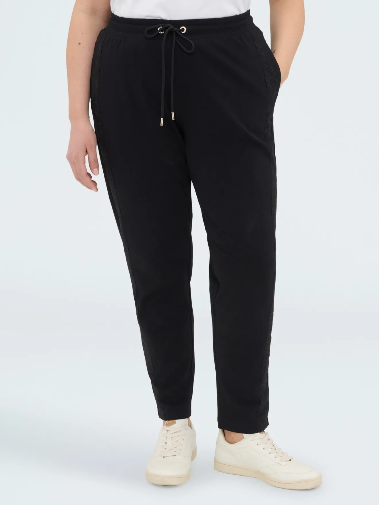 Joggers in cotone con bande laterali