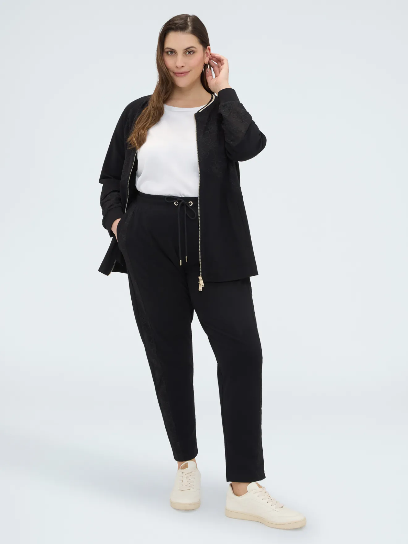 Joggers in cotone con bande laterali