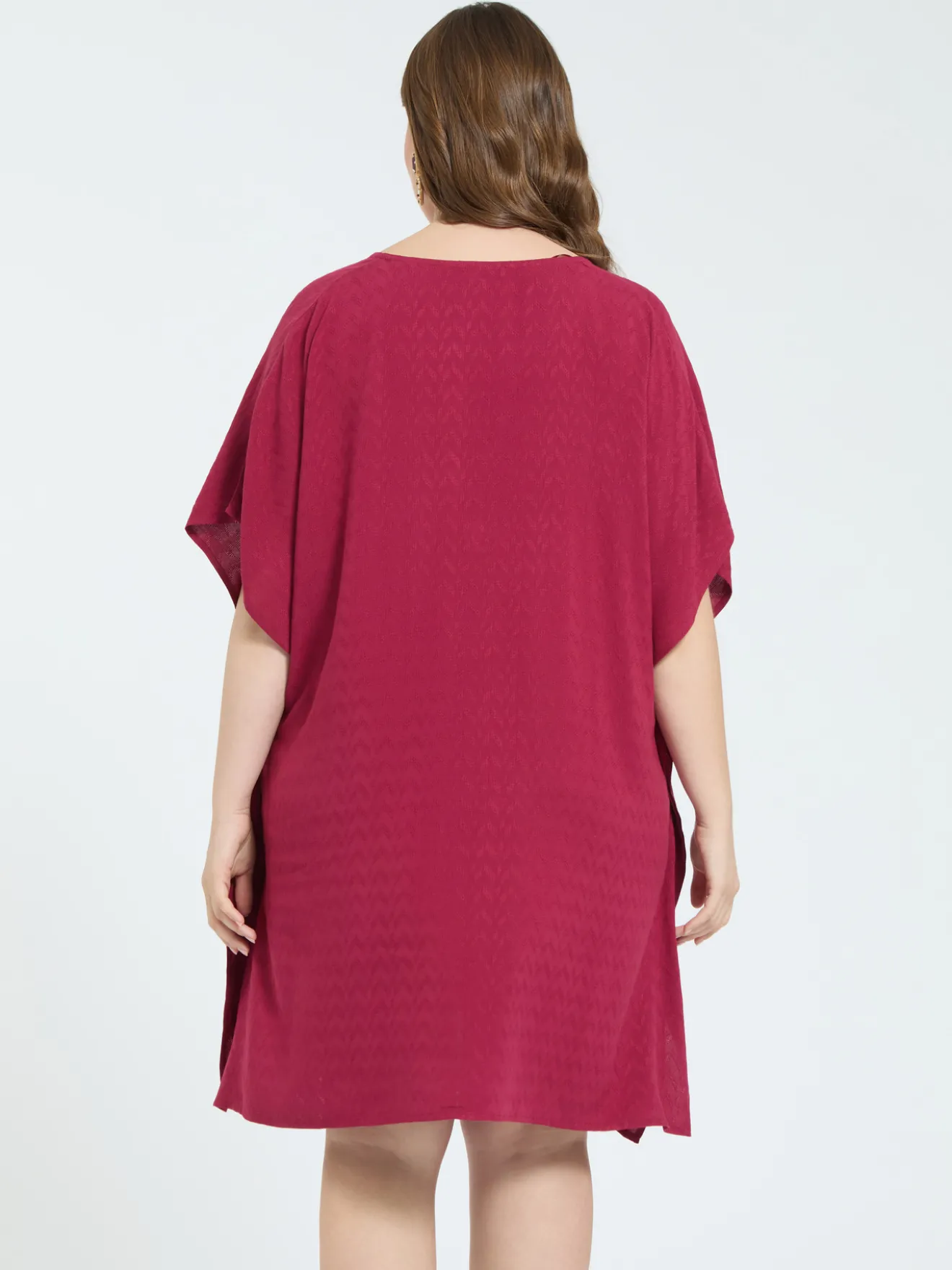 Kaftano chiuso in viscosa jacquard