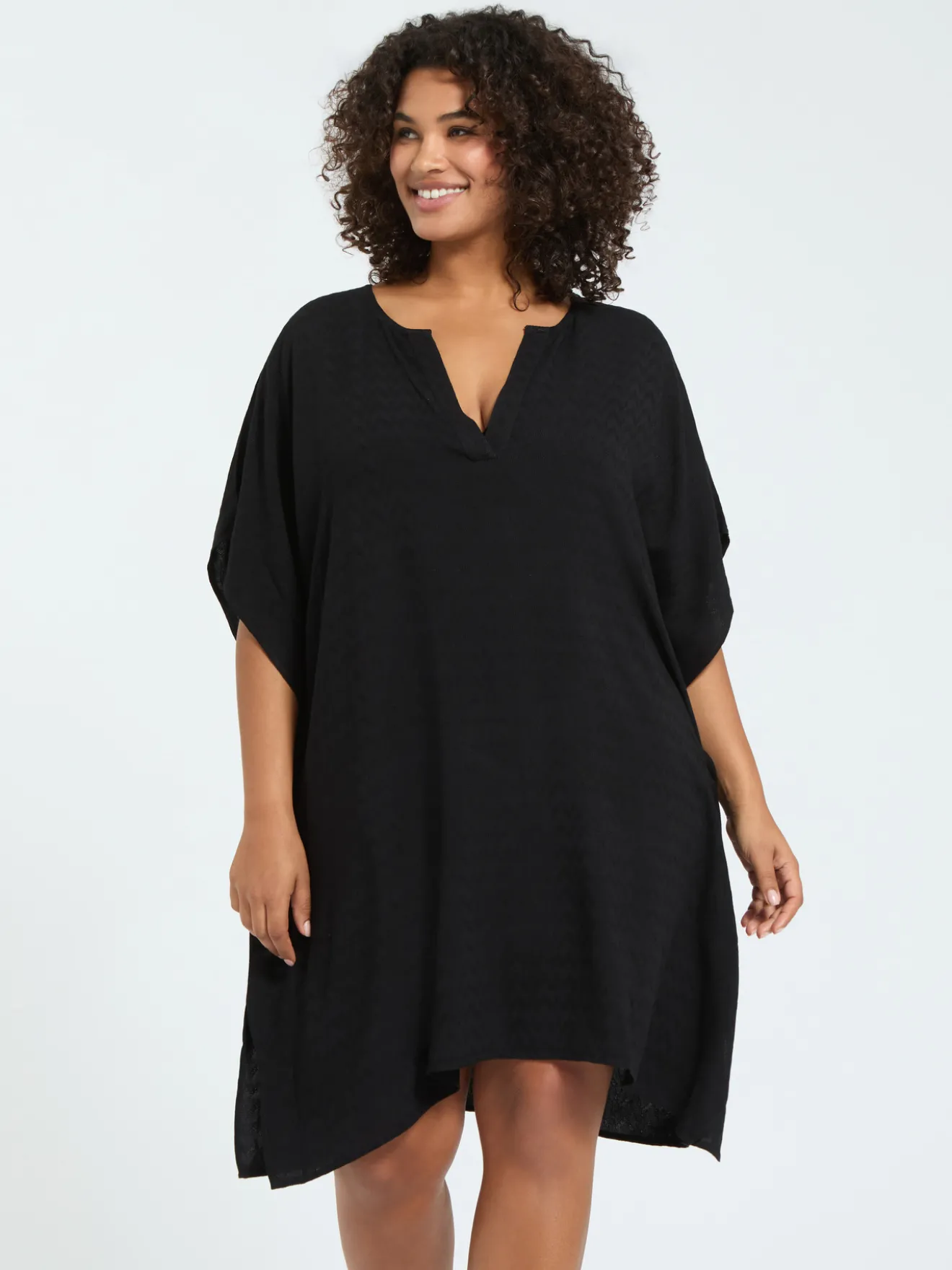 Kaftano chiuso in viscosa jacquard