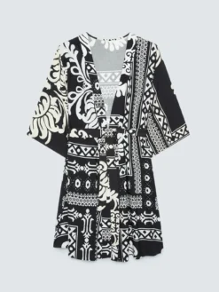 Kaftano con stampa black and white