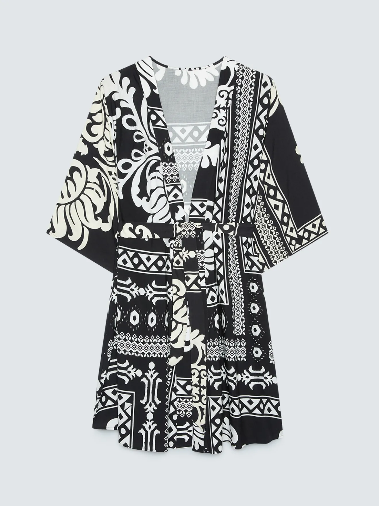 Kaftano con stampa black and white