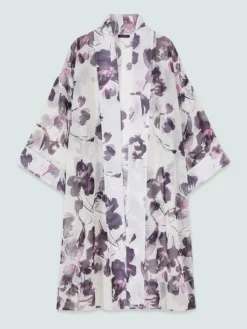 Kaftano in georgette con stampa floreale