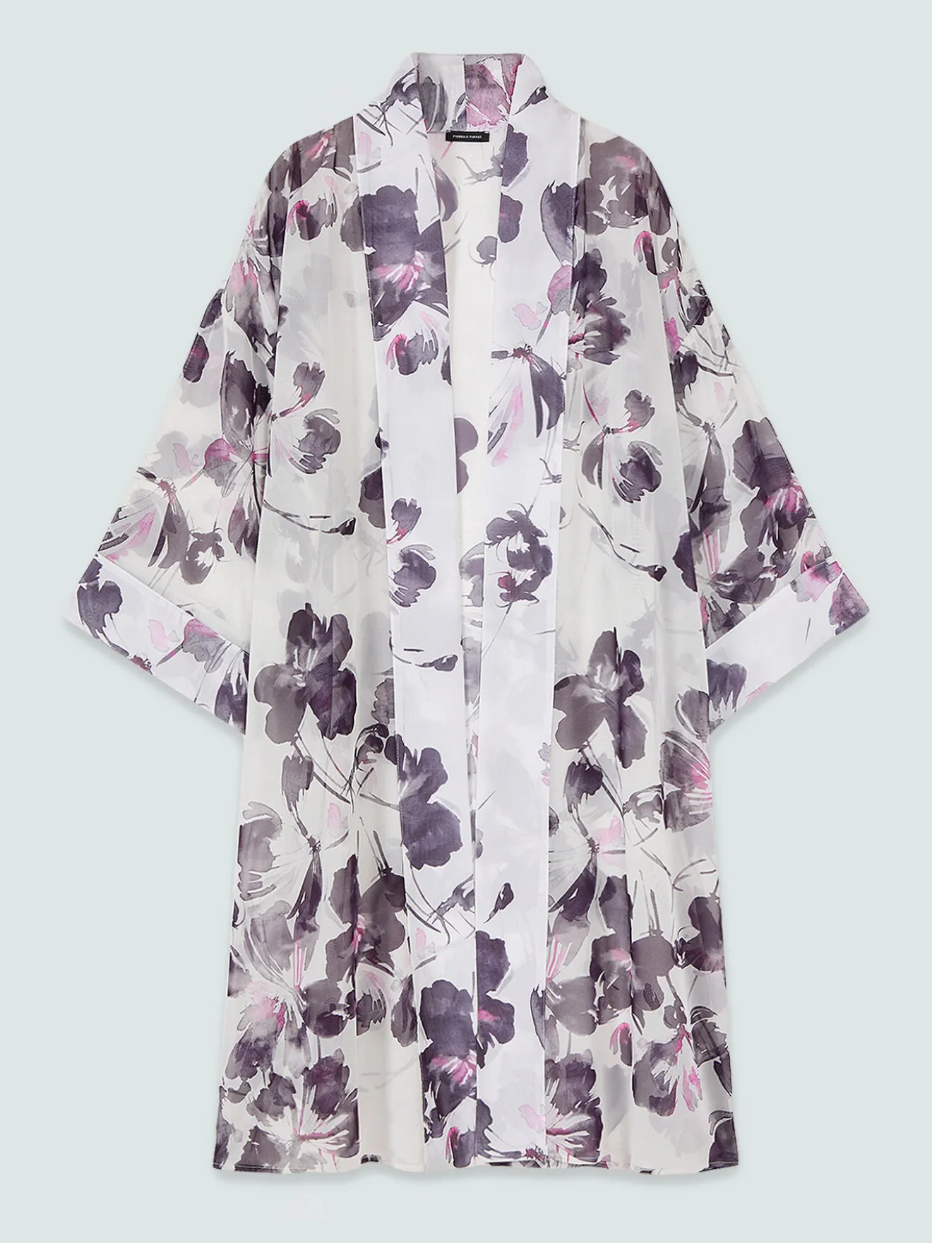 Kaftano in georgette con stampa floreale