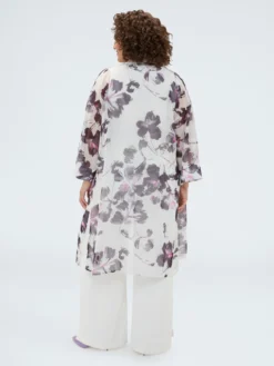 Kaftano in georgette con stampa floreale