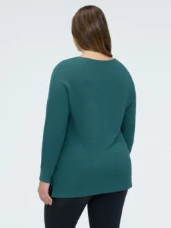 Maglia a costine con maniche kimono