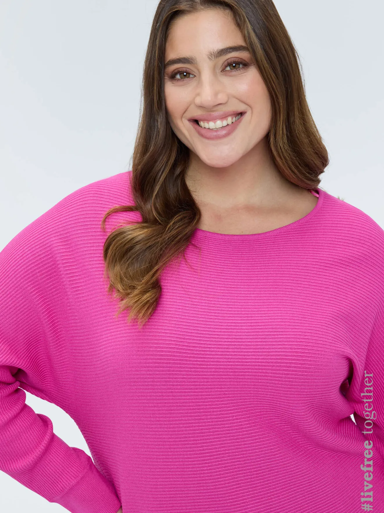 Maglia a costine con maniche kimono
