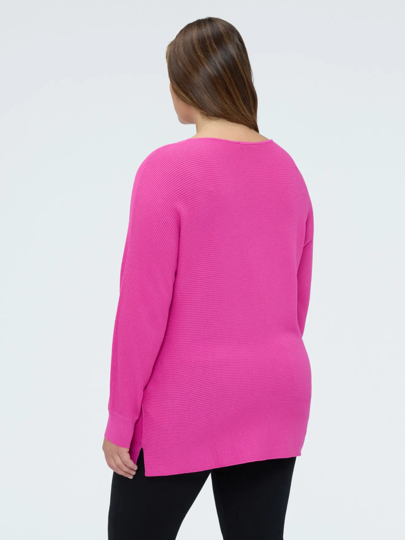 Maglia a costine con maniche kimono