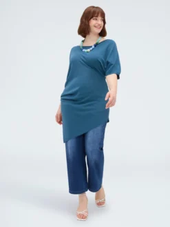 Maglia asimmetrica in misto viscosa