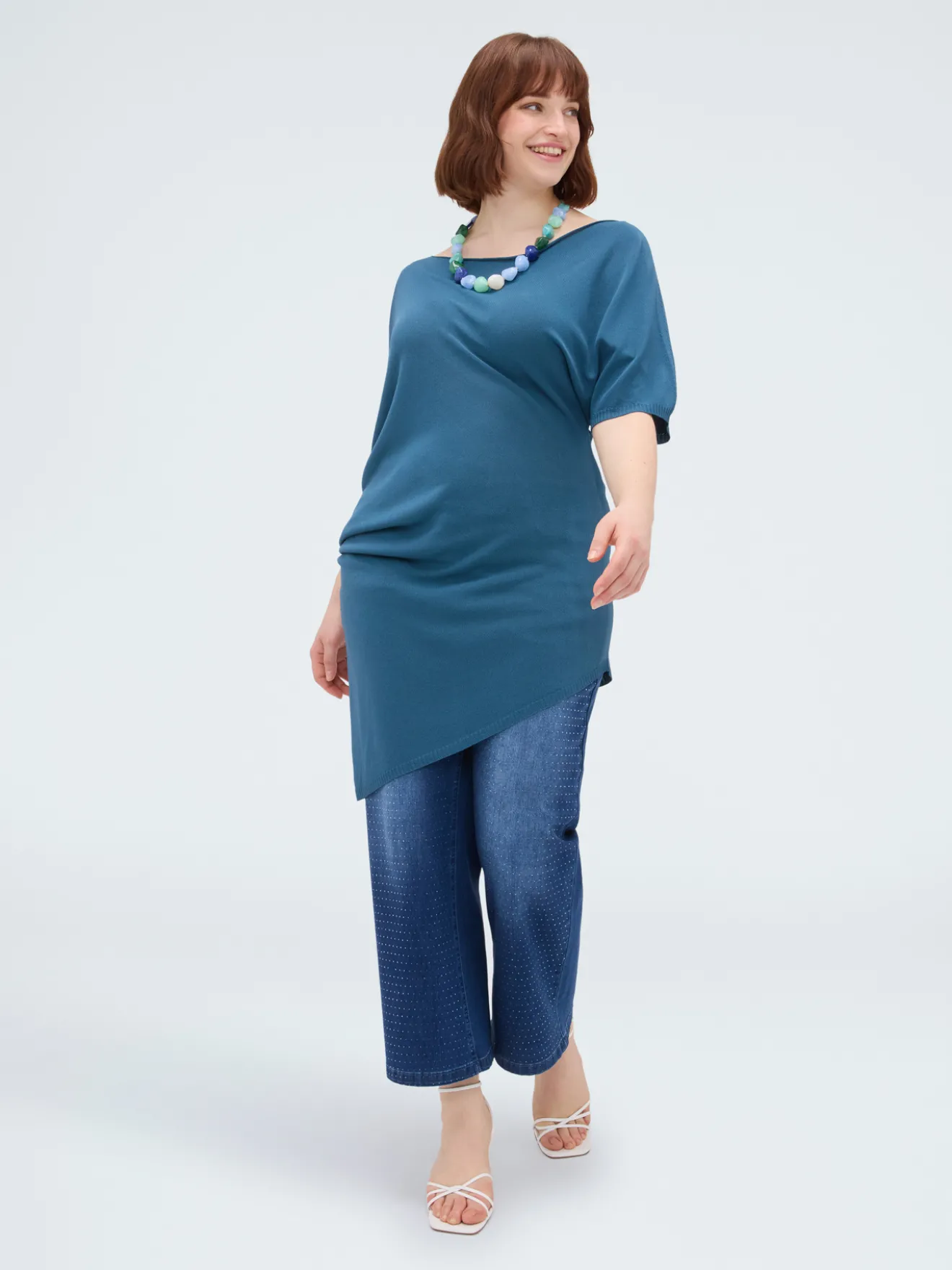 Maglia asimmetrica in misto viscosa