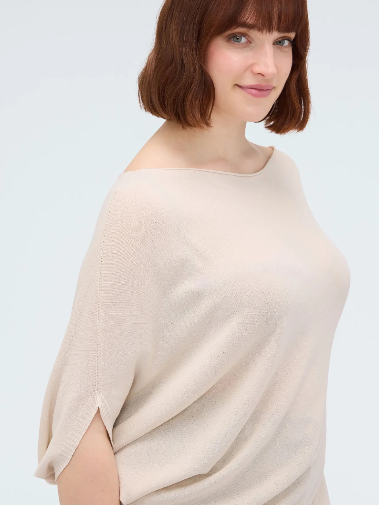Maglia asimmetrica in misto viscosa