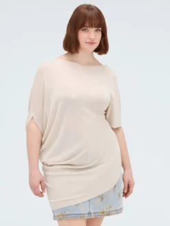 Maglia asimmetrica in misto viscosa